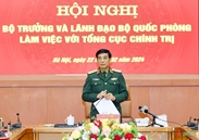 潘文江大将与越南人民军总政治局举行工作会议